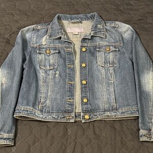 Denim jacket 100% cotton distressed look